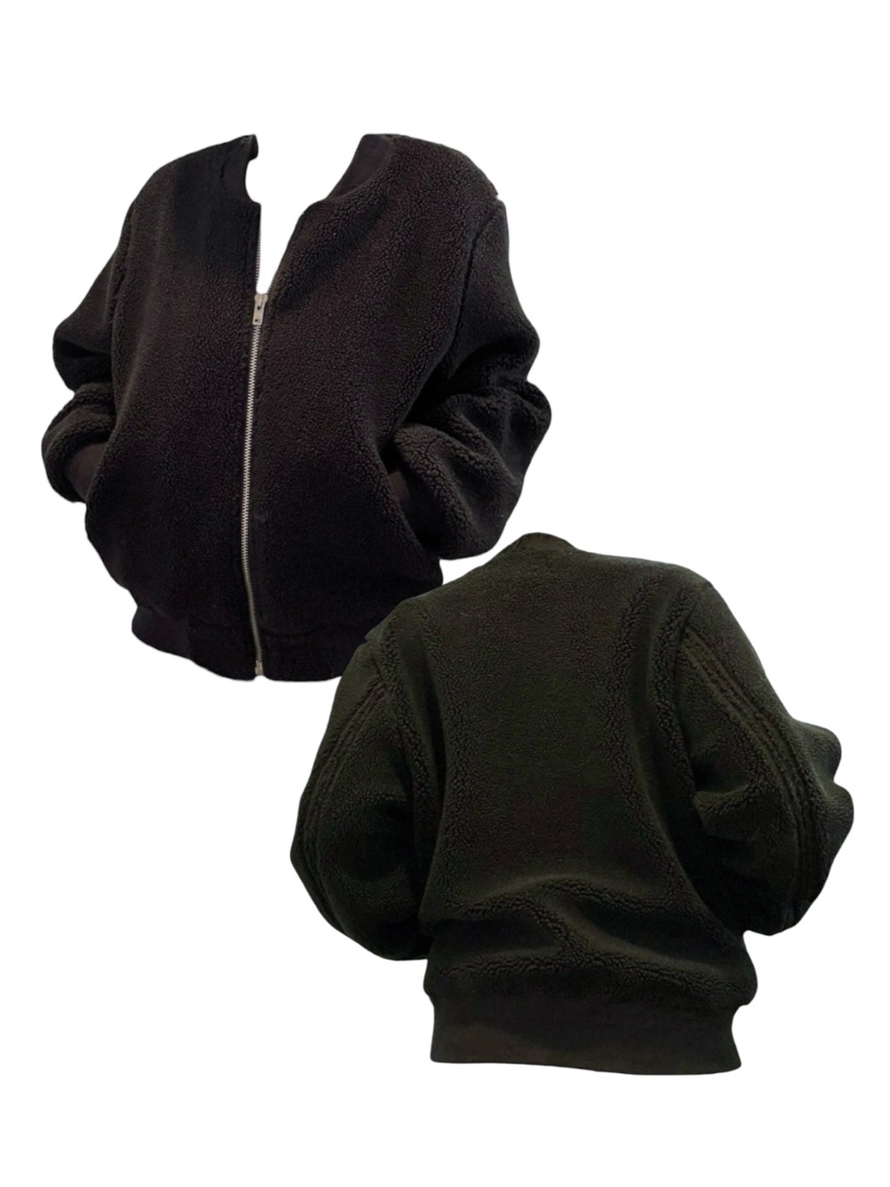 Skylar + Madison Black Sherpa Bomber Jacket